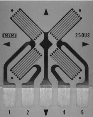 Détecteurs de contraintes en feuille multiaxial pour la fabrication de cellules de charge