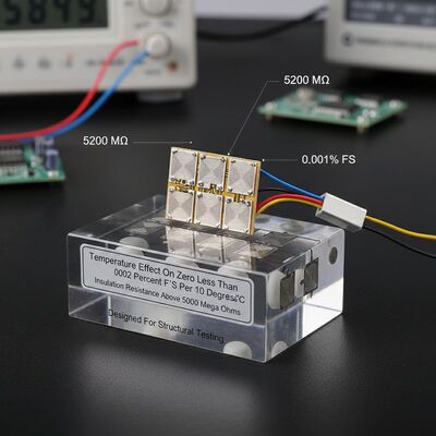 Effect de température sur zéro Moins de 002% F S par 10 degrés Celsius Détecteurs de contraintes offrant une résistance à l'isolation supérieure à 5000 méga ohms Conçus pour les essais structurels